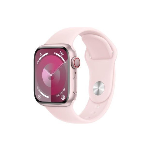 Watch Series 9 GPS + Cellular, 41mm Koperta z aluminium w kolorze różowym z paskiem sportowy w kolorze jasnoróżowym - S/