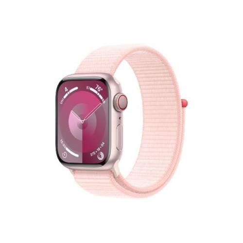 Watch Series 9 GPS + Cellular, 41mm Koperta z aluminium w kolorze różowym z opaską sportową w kolorze jasnoróżowym-98150