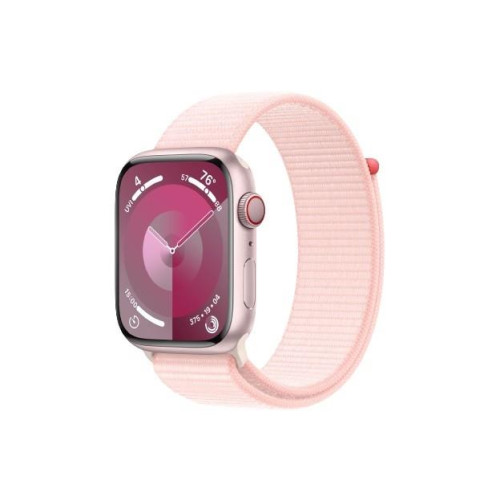Watch Series 9 GPS + Cellular, 45mm Koperta z aluminium w kolorze różowym z opaską sportową w kolorze jasnoróżowym-98150