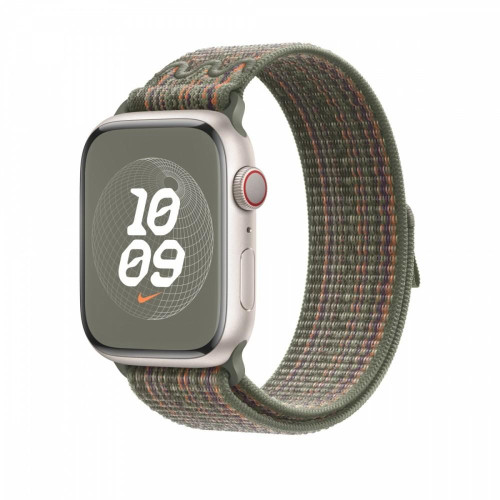 Opaska sportowa Nike w kolorze sekwoi/pomarańczowym do koperty 45 mm-9815925