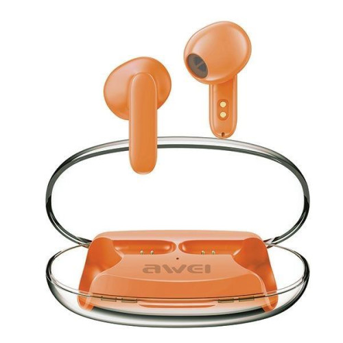 Słuchawki Bluetooth 5.3 T85 ENC TWS pomarańczowe -9817307