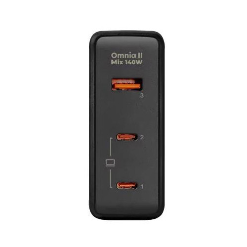 PA-B7O Omnia II GaN ładowarka sieciowa 3xUSB (2xUSB C+1xUSBA) 140W PD3.1 PPS EU/US/UK-9818487