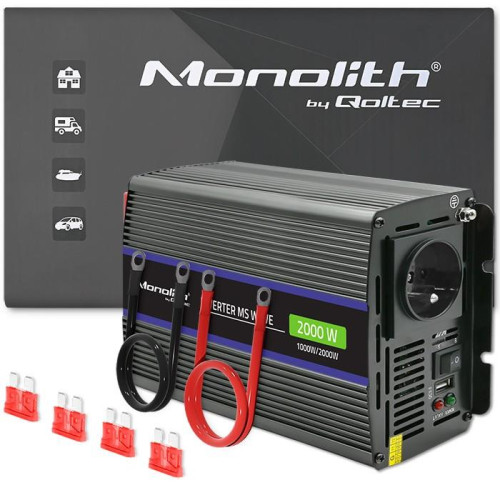 Przetwornica napięcia Monolith 2000 MS Wave | 12V na 230V | 1000/2000W | USB -9818516