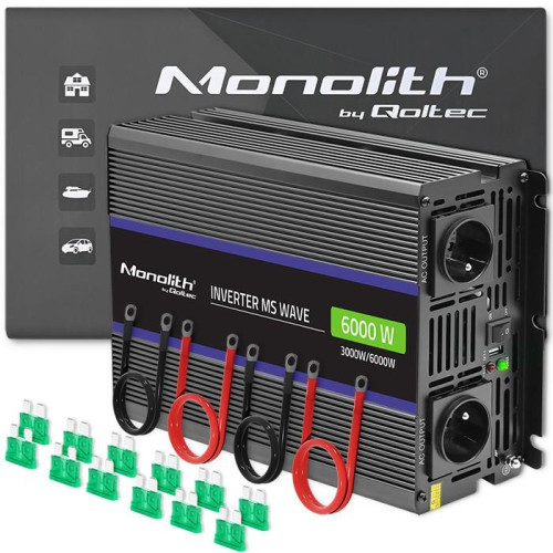 Przetwornica napięcia Monolith 6000 MS Wave | 12V na 230V | 3000/6000W | USB -9818549