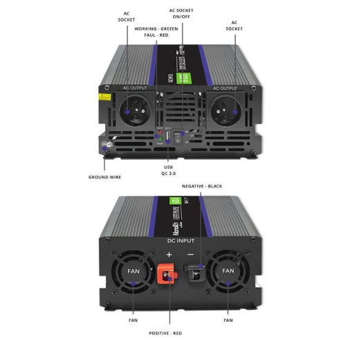 Przetwornica napięcia Monolith 6000 MS Wave | 12V na 230V | 3000/6000W | USB -9818553