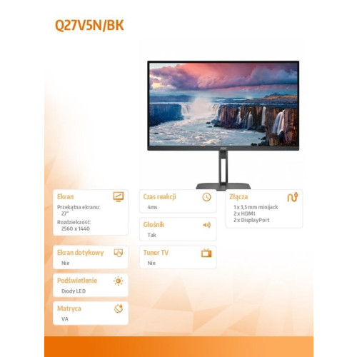 Monitor Q27V5N 27 cali VA HDMIx2 DPx2 Pivot -9819622