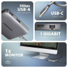 HMC-5HL Wieloportowy hub 2x USB-A, 4K HDMI, GLAN, USB 3.2 Gen 1, PD 100W, 15cm USB-C kabel-9822561