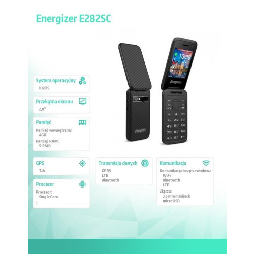 Telefon E282SC Dual Sim 512GB RAM 4GB Czarny -9820379