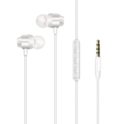 Słuchawki przewodowe jack 3,5 mm białe-9821927