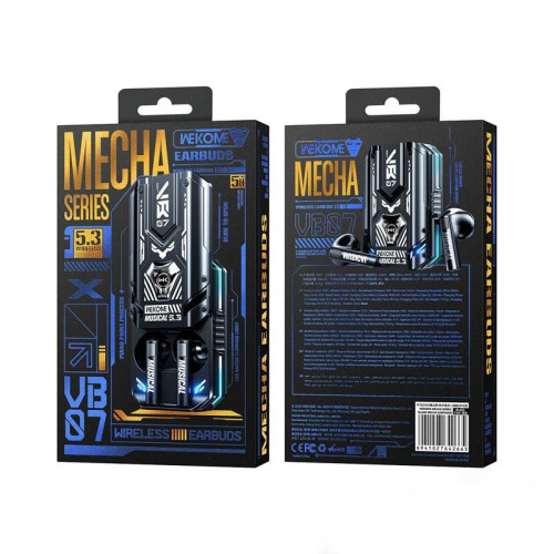 Słuchawki bezprzewodowe VB07 Mecha Series - Bluetooth V5.3 TWS z etui ładującym Czarne-9822811