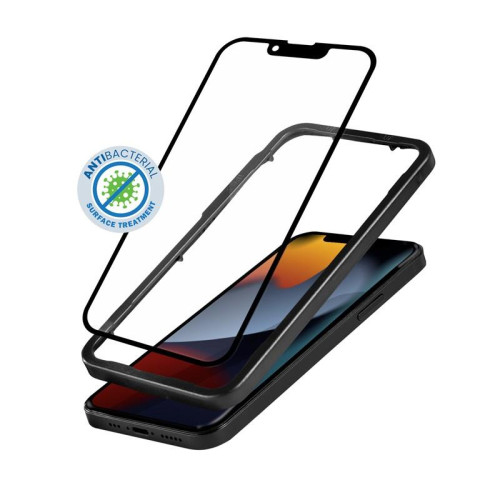 Szkło ochronne Anti-Bacterial 3D Armour Glass iPhone 14 / iPhone 13 / iPhone 13 Pro z ramką instalacyjną-9824217