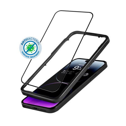 Szkło ochronne Anti-Bacterial 3D Armour Glass iPhone 14 Pro Max z ramką instalacyjną-9824221