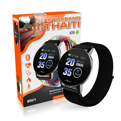 Smartband THAITI 2 nylonowe paski MT871 monitoring ciśnienia krwi, pulsu, natlenienia, aktywności sportowej i innych parametrów-9826157