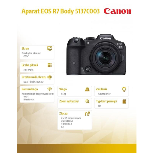 Aparat bezlusterkowy EOS R7 Body 5137C003-9855829