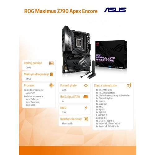 Płyta główna ROG Maximus Z790 Apex Encore s1700 2DDR5 ATX -9856755
