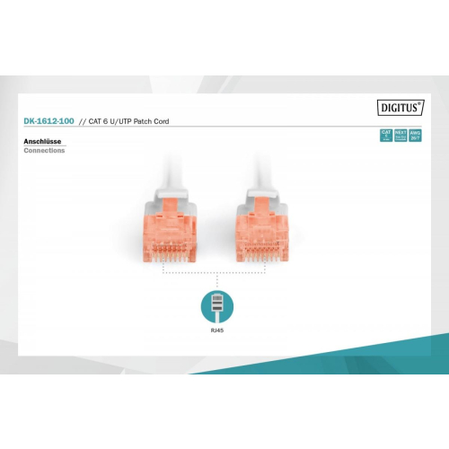 Patch cord U/UTP kat.6 PVC 10m szary-9856796
