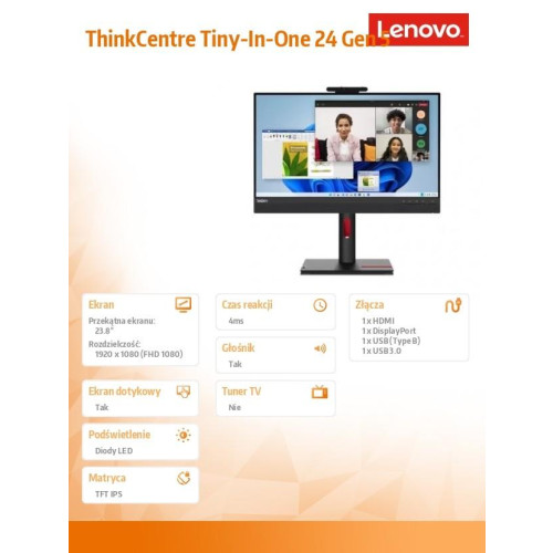 Monitor 23.8 ThinkCentre Tiny-in-One Touch Gen5 12NBGAT1EU -9856920