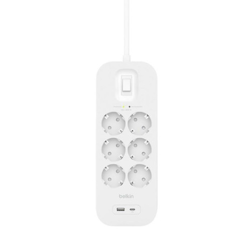 BELKIN LISTWA ZASILAJĄCA 6-PORTS + 1XUSB-A/C 650J-9864672