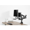 GEMBIRD BIURKOWE REGULOWANE RAMIĘ/UCHWYT NA 2 MONITORY + PÓŁKA NA NOTEBOOKA 17-32, VESA 100X100MM, DO 8 KG-9880825