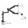 GEMBIRD BIURKOWE REGULOWANE RAMIĘ/UCHWYT NA 2 MONITORY + PÓŁKA NA NOTEBOOKA 17-32, VESA 100X100MM, DO 8 KG-9880829