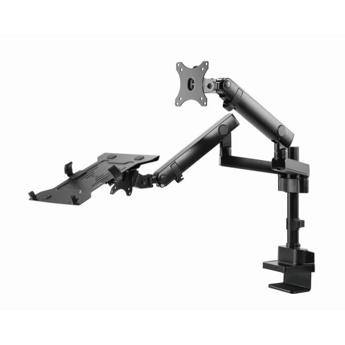 GEMBIRD BIURKOWE REGULOWANE RAMIĘ/UCHWYT NA 2 MONITORY + PÓŁKA NA NOTEBOOKA 17-32, VESA 100X100MM, DO 8 KG-9880821