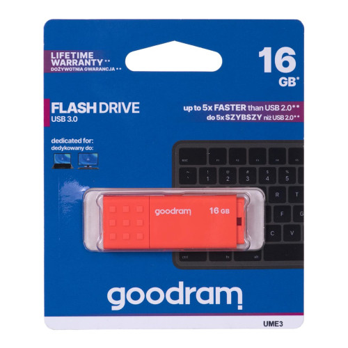 Pendrive GoodRam UME3 UME3-0160O0R11 (16GB; USB 3.0; kolor pomarańczowy)-988391