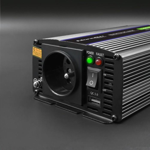 QOLTEC PRZETWORNICA NAPIĘCIA MONOLITH 1200 MS WAVE | 12V NA 230V | 600/1200W | USB-9887642
