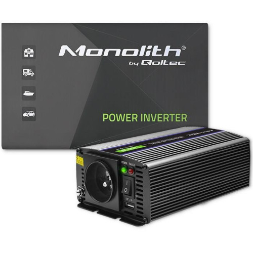 QOLTEC PRZETWORNICA NAPIĘCIA MONOLITH 1200 MS WAVE | 12V NA 230V | 600/1200W | USB-9887647