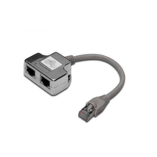 Adapter RJ45 na kablu / 2x gniazdo RJ45 ekran -592078