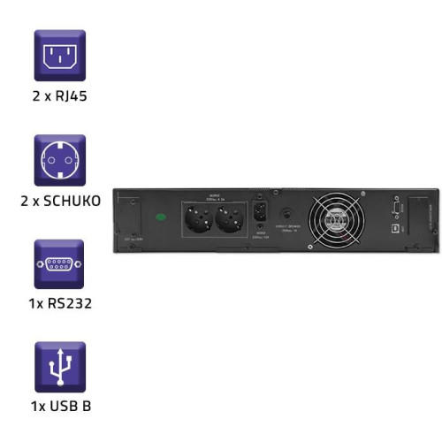 Zasilacz awaryjny UPS RACK | 1kVA | 800W | LCD-9967177