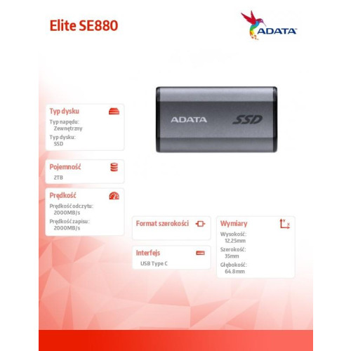 Dysk zewnętrzny SSD SE880 2TB USB3.2A/C Gen2x2-9968795