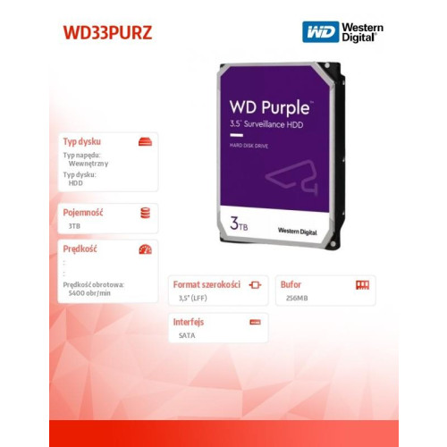 Dysk Purple 3TB 3.5 cala WD33PURZ-9968811