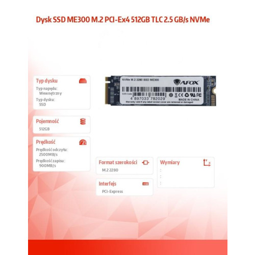 Dysk SSD ME300 M.2 PCI-Ex4 512GB TLC 2.5 GB/s NVMe-9969015