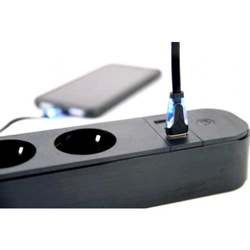 Inteligentna listwa Tuya 4xDE 2xUSB-A 1xUSB-C Czarna-9969460