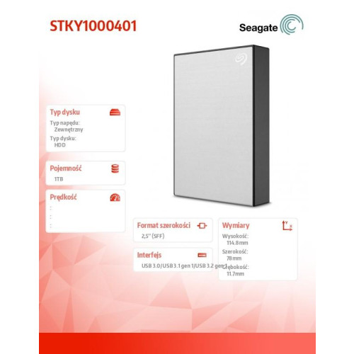 Dysk One Touch 1TB 2,5 STKY1000401 srebrny-9969710