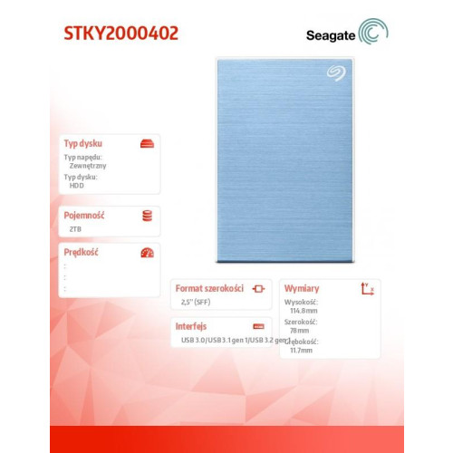 Dysk One Touch 2TB 2,5 STKY2000402 niebieski-9969714