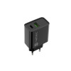 Ładowarka sieciowa Ribera 1x USB-A + 1x USB-C 20W Czarna-9971226