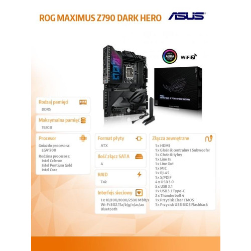 Płyta główna ROG MAXIMUS Z790 DARK HERO s1700 4DDR5 ATX -9970495