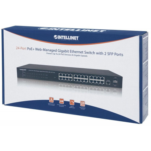 Przełącznik Intellinet Gigabit 24x 10/100/1000 RJ45 POE+ 2x SFP MANAGED -9970720