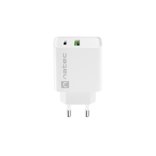 Ładowarka sieciowa Ribera 1x USB-A + 1x USB-C 20W Biała-9971221