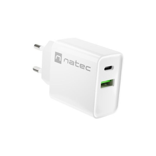 Ładowarka sieciowa Ribera 1x USB-A + 1x USB-C 20W Biała-9971222