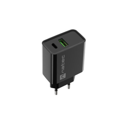 Ładowarka sieciowa Ribera 1x USB-A + 1x USB-C 20W Czarna-9971226