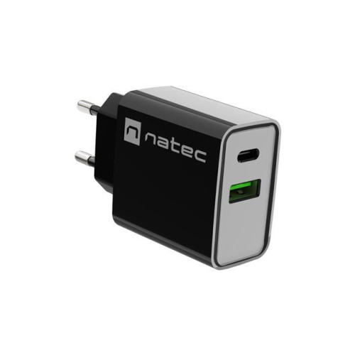Ładowarka sieciowa Ribera 1x USB-A + 1x USB-C 20W Czarna-9971230