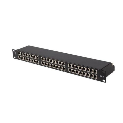 Patch panel 48 portów 1U 19 cali kat.6 ftp ekranowany czarny-9972292