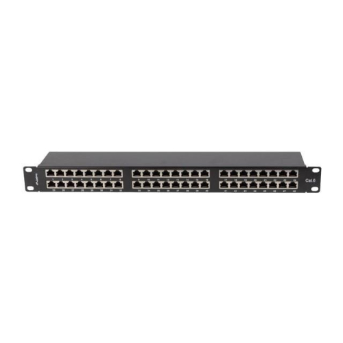 Patch panel 48 portów 1U 19 cali kat.6 ftp ekranowany czarny-9972293