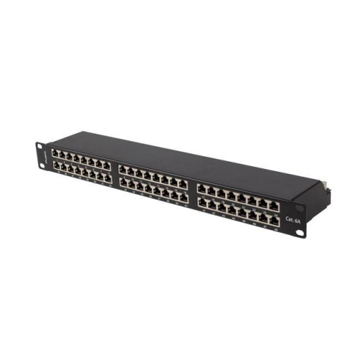 Patch panel 48 portów 1U 19 cali kat.6a ftp ekranowany czarny-9972300