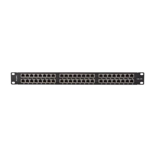 Patch panel 48 portów 1U 19 cali kat.6a ftp ekranowany czarny-9972302