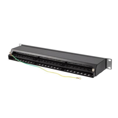 Patch panel 48 portów 1U 19 cali kat.6a ftp ekranowany czarny-9972303
