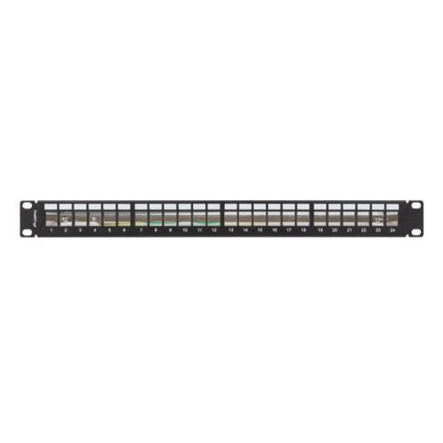 Patch panel pusty 24 porty 1U 19 cali ftp do modułów keystone czarny-9972306