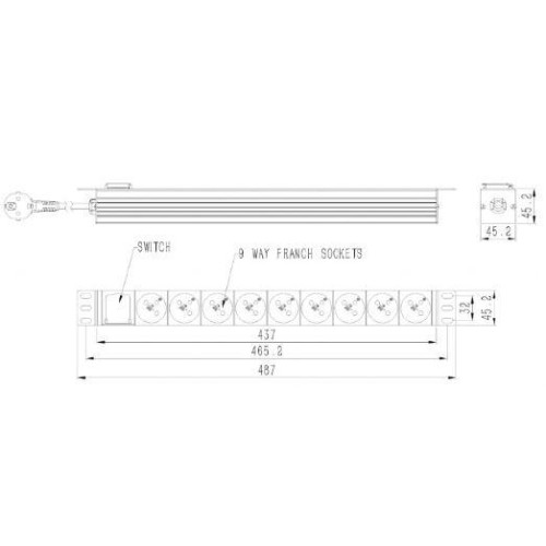 Listwa zasilająca rack PDU 9xFR 1U 16A FR 2m-9974066